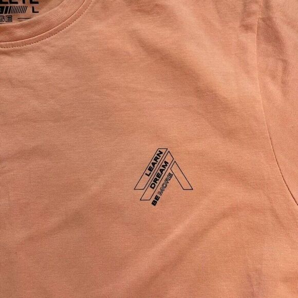 Alphalete Athletic Mens Light Orange Performance Short Sleeve Tee Shirt Sz L - Picture 2 of 3